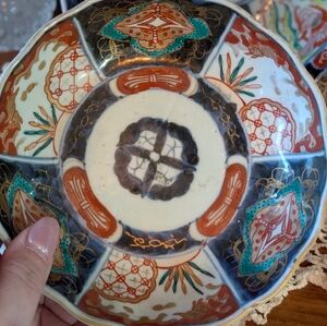 Vintage Ceramic Decorative Plate with Multicolor Design